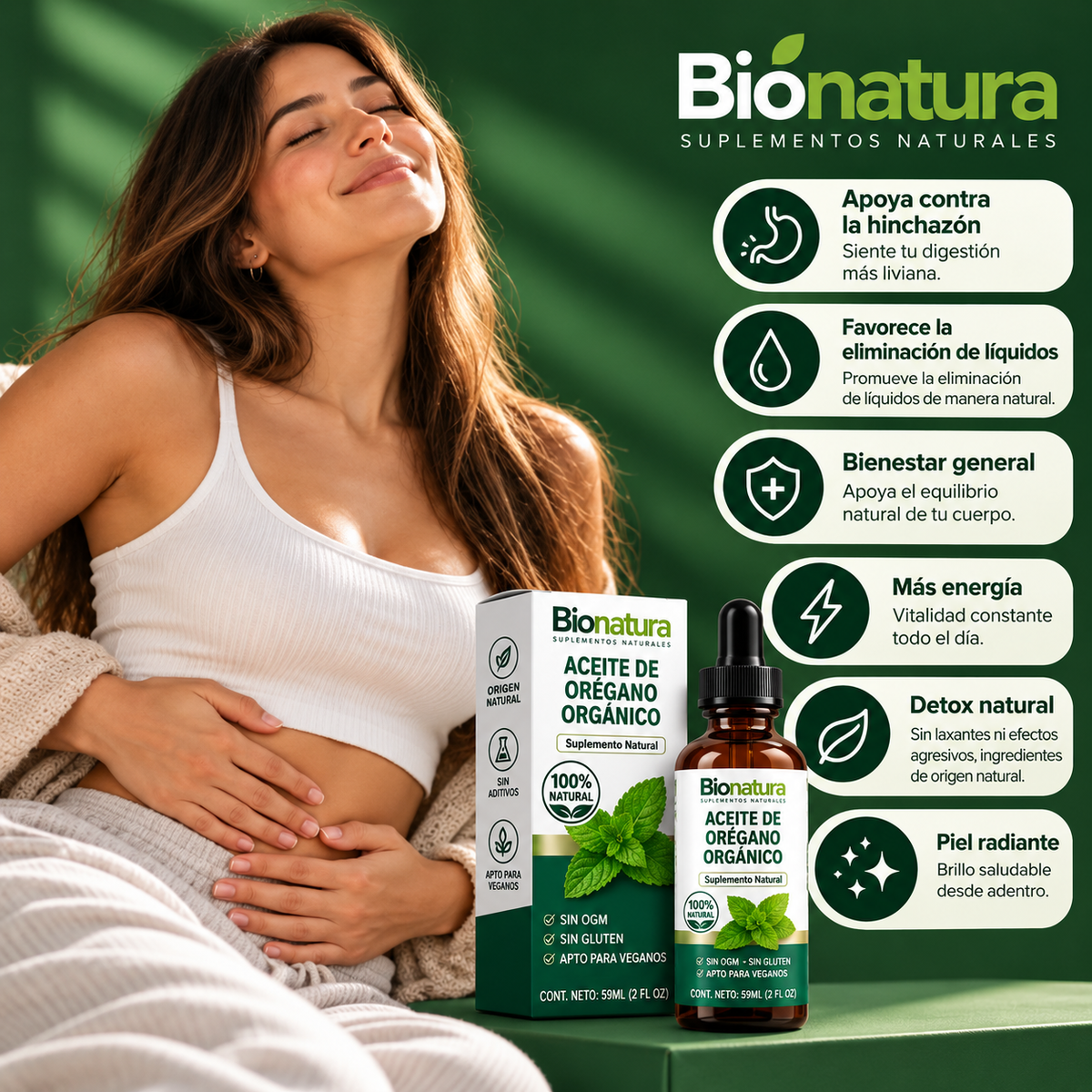 ACEITE DE ORÉGANO ORGÁNICO EN GOTAS| BIENESTAR DIGESTIVO | Bionatura®