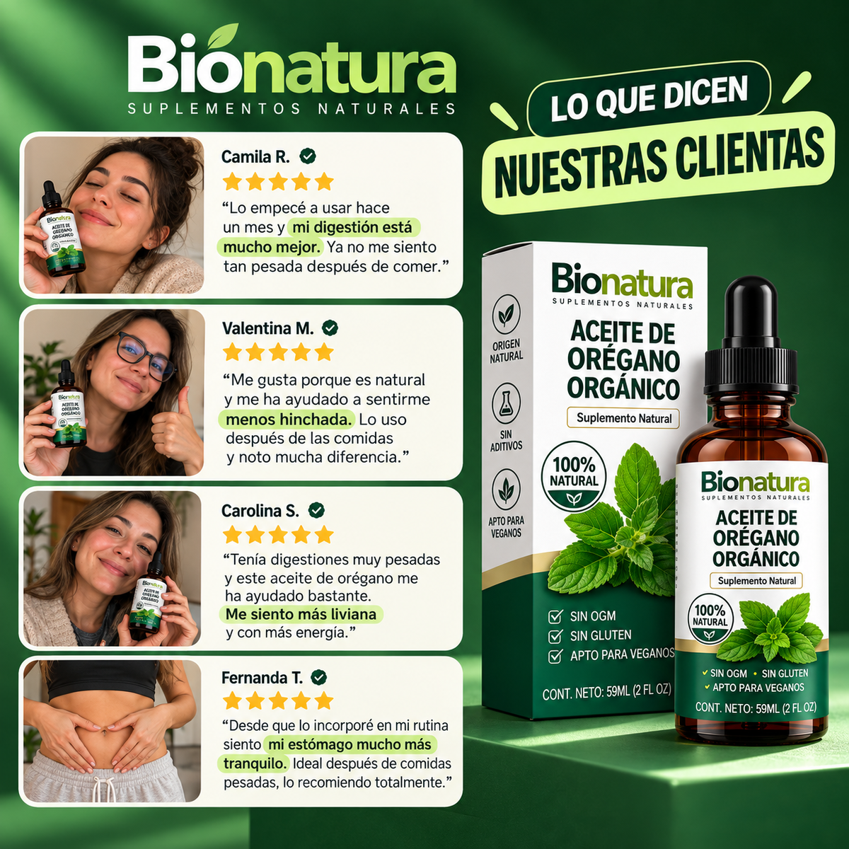 ACEITE DE ORÉGANO ORGÁNICO EN GOTAS| BIENESTAR DIGESTIVO | Bionatura®
